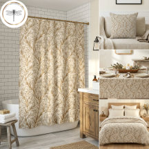 Neutral Beige Gold Botanical William Morris Decor