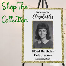103rd birthday custom photo and gold