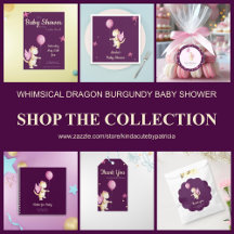 WHIMSICAL DRAGON BURGUNDY BABY SHOWER PARTY