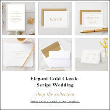 Elegant Gold Classic Script Wedding