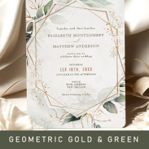 Gold & Green Boho Geometric Wedding