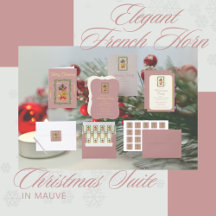 Elegant French Horn Christmas Suite in Mauve