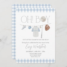 baseball theme baby shower invitation