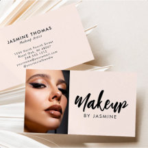 Blush Pink Script Photo Logo Makeup Business Suite