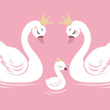 Swan Baby Shower Bird with Crown Co-Ed Pink