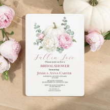 Fall in Love White Pumpkin Peony Bridal shower