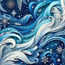 Dreamy Retro Frosty Blue Winter Personalized Gifts