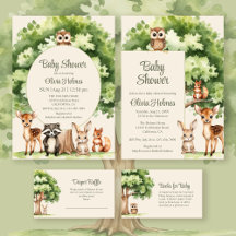 Boho Cute Woodland Animals Baby Shower Collection