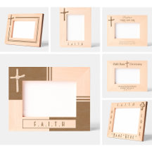 Religious Cross Engraved Picture Frames