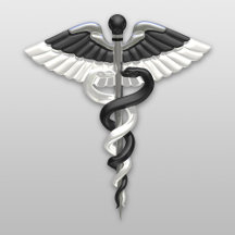 Classy Noble Medical Elegant Black White Caduceus