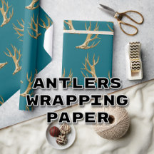 Antlers Wrapping Paper, Hunter Theme