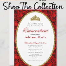 Red Roses Quinceanera 15th Birthday