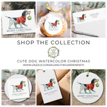 Cute Dog Watercolor Christmas