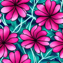 Large Bright Pink Flower Pattern Collection