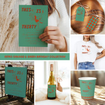 Orange & Green Retro 30th Birthday Party