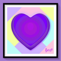 Pastel colors & purple hearts beating