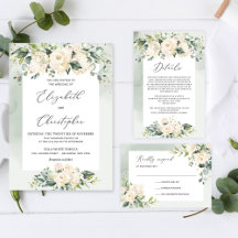 Greenery White Roses Set