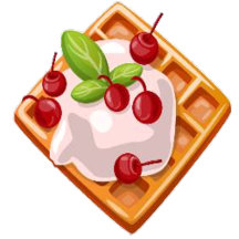 cream dessert and floral pattern design