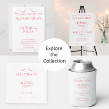 50th Birthday Minimal Modern Hearts Party Supplies