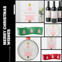 Pink Christmas Tree and Golden Star