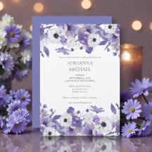 Watercolor Violet Purple Wedding Flower Suite
