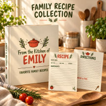 Personalized Family Recipe Binder & Cards