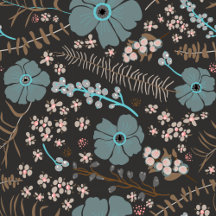 Spring Mix Teal Pink Gray Flowing Flowers