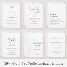 INVITATIONS - WEDDING - Elegant Simple Catholic