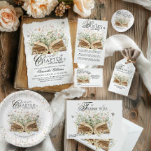 A New Chapter Begin Book Wildflower Baby Shower 