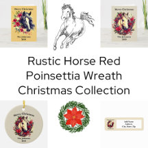 Rustic Horse Red Poinsettia Wreath
