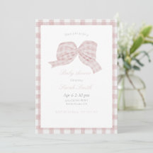 Pink Bow Ribbon Girls baby shower
