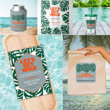 Tropical Bachelorette Party Green Glitter Monstera