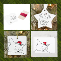 Christmas Collection of Festive Line Art Animals