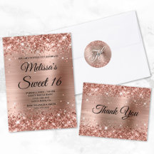 Glittery Rose Gold Sweet 16