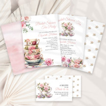 Blush Pink Roses Bridal Shower Tea Collection