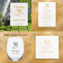 Elegant Modern Custom 50th Wedding Anniversary