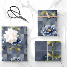 Blue flower watercolour pattern 