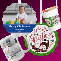 Baby's  First Christmas Unique Merry Milestone