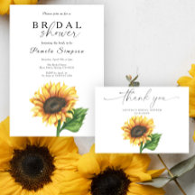 Minimalist sunflower bridal shower