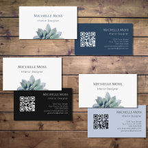 Elegant Modern Botanical Succulent Business Cards