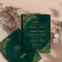  Royal Emerald Green Gold Islamic Wedding Theme