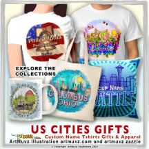 USA city gifts, apparel