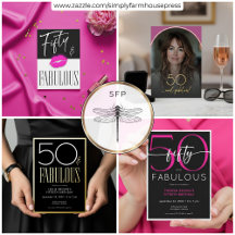 50 & Fabulous Fiftieth Birthday Party Invitations