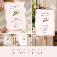 Fresh off the market gingham flowers bridal shower