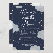 We Are Over The Moon Theme Baby Shower Collection