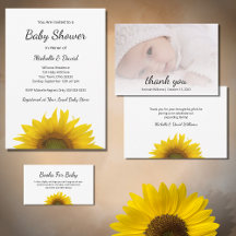 Country Floral Sunflower Botanical Baby Shower