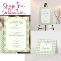 Green Butterfly Kisses and Baby Wishes Baby Shower