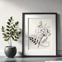 Minimalist Floral Flower Line Art