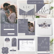 Classic Elegant Gloomy Gray Watercolor Flower