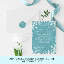 Any Color Watercolor Background Floral Wedding